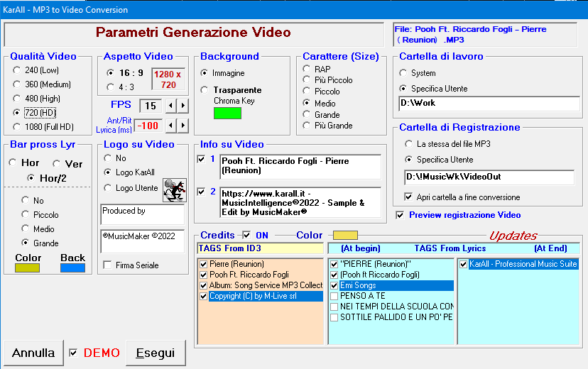 Conversione MP3/Video